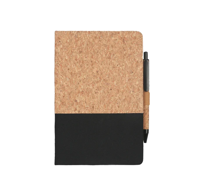 Eco-Neutral A5 Cork Fabric Hard Cover Notebook and Pen Set1