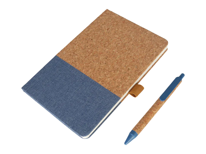 Eco-Neutral A5 Cork Fabric Hard Cover Notebook and Pen Set10