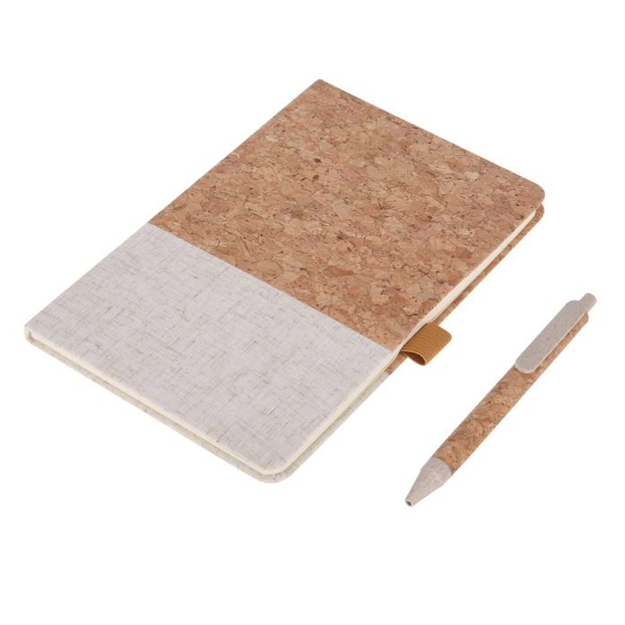 Eco-Neutral A5 Cork Fabric Hard Cover Notebook and Pen Set11