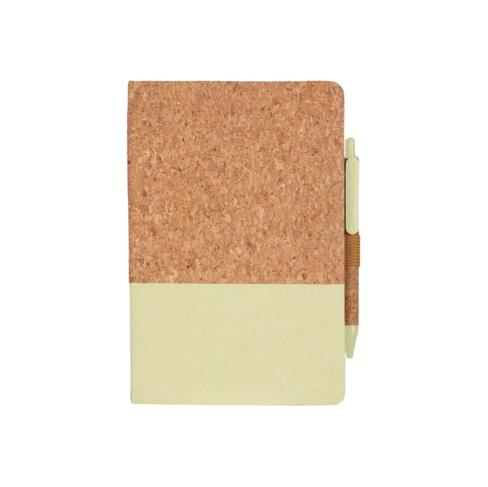 Eco-Neutral A5 Cork Fabric Hard Cover Notebook and Pen Set4