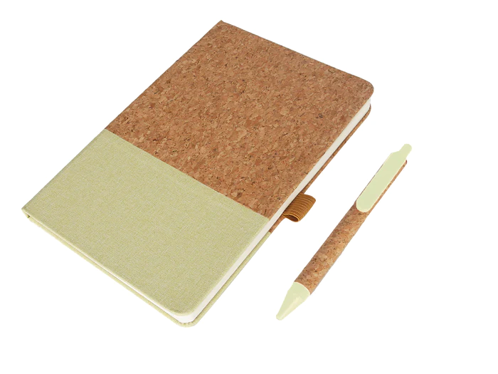 Eco-Neutral A5 Cork Fabric Hard Cover Notebook and Pen Set9